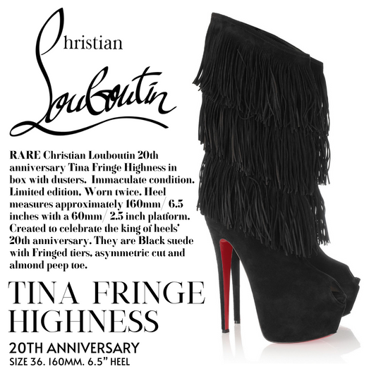 RARE Christian Louboutin Tina Fringe Highness 20th anv.